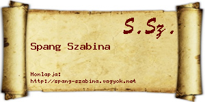 Spang Szabina névjegykártya
